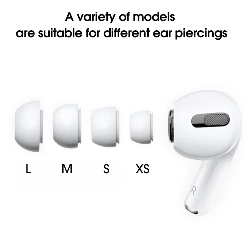 Replacement Eartips For AirPods Pro 1st 2nd Ear Tips Buds Silicone Rubber Eartips Earbuds Cap Gel Accessories XS/S/M/L White - Tasawoq