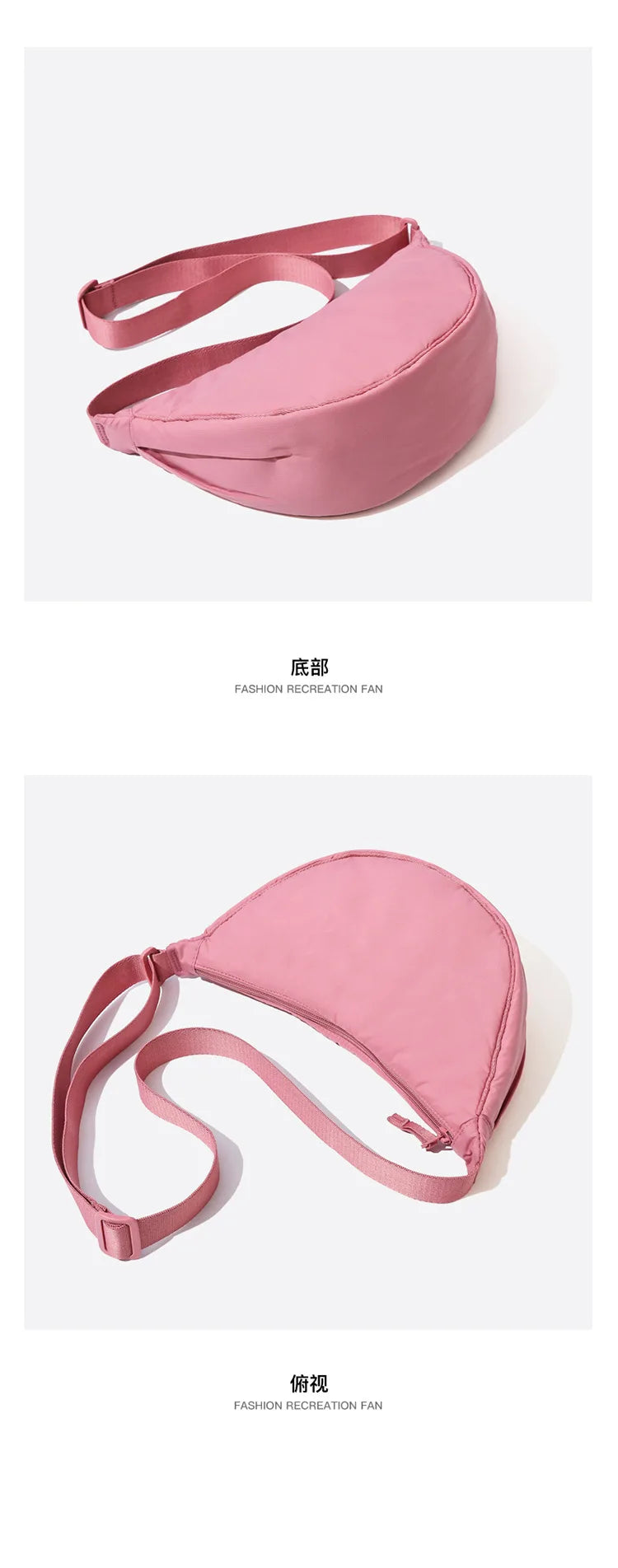 Solid Color Women's Portable Shoulder Bag Simple Female Nylon Cloth Padded Crossbody Bags Travel Purse Handbags Messenger Bag - Tasawoq