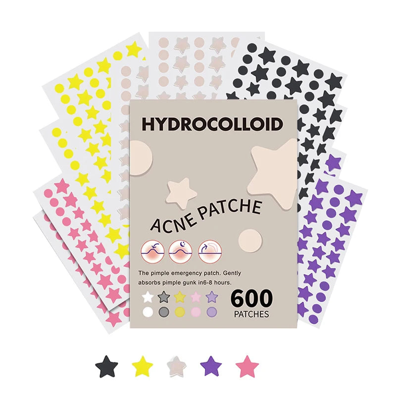 600 PCS/SET Star Pimple Patch Acne Colorful Invisible Acne Removal Skin Care Stickers Concealer Face Spot Beauty Makeup Tools - Tasawoq