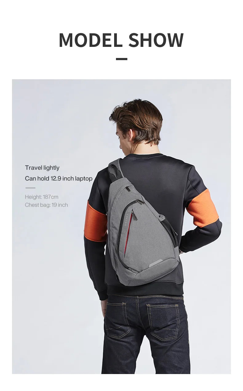 Mixi Men One Shoulder Backpack Women Sling Bag Crossbody USB Boys Cycling Sports Travel Versatile Fashion Bag Student School - Tasawoq