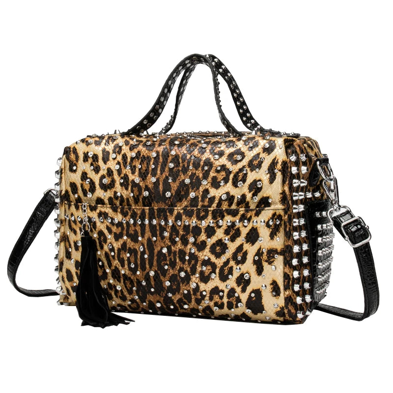 Women's bag luxury designer purses and handbags Shoulder bags vintage Rivet tote bag for women Large capacity travel bag purse - Tasawoq