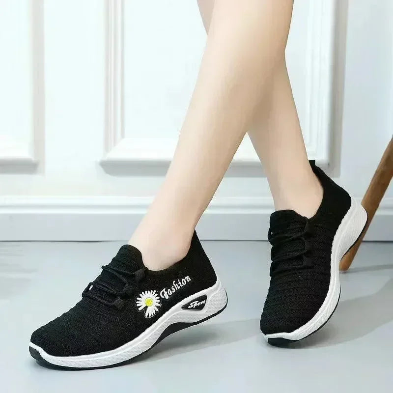 Adult sneakers, women's light running shoes, net shoes, comfortable soft soled sneakers, women's breathable casual single shoes - Tasawoq