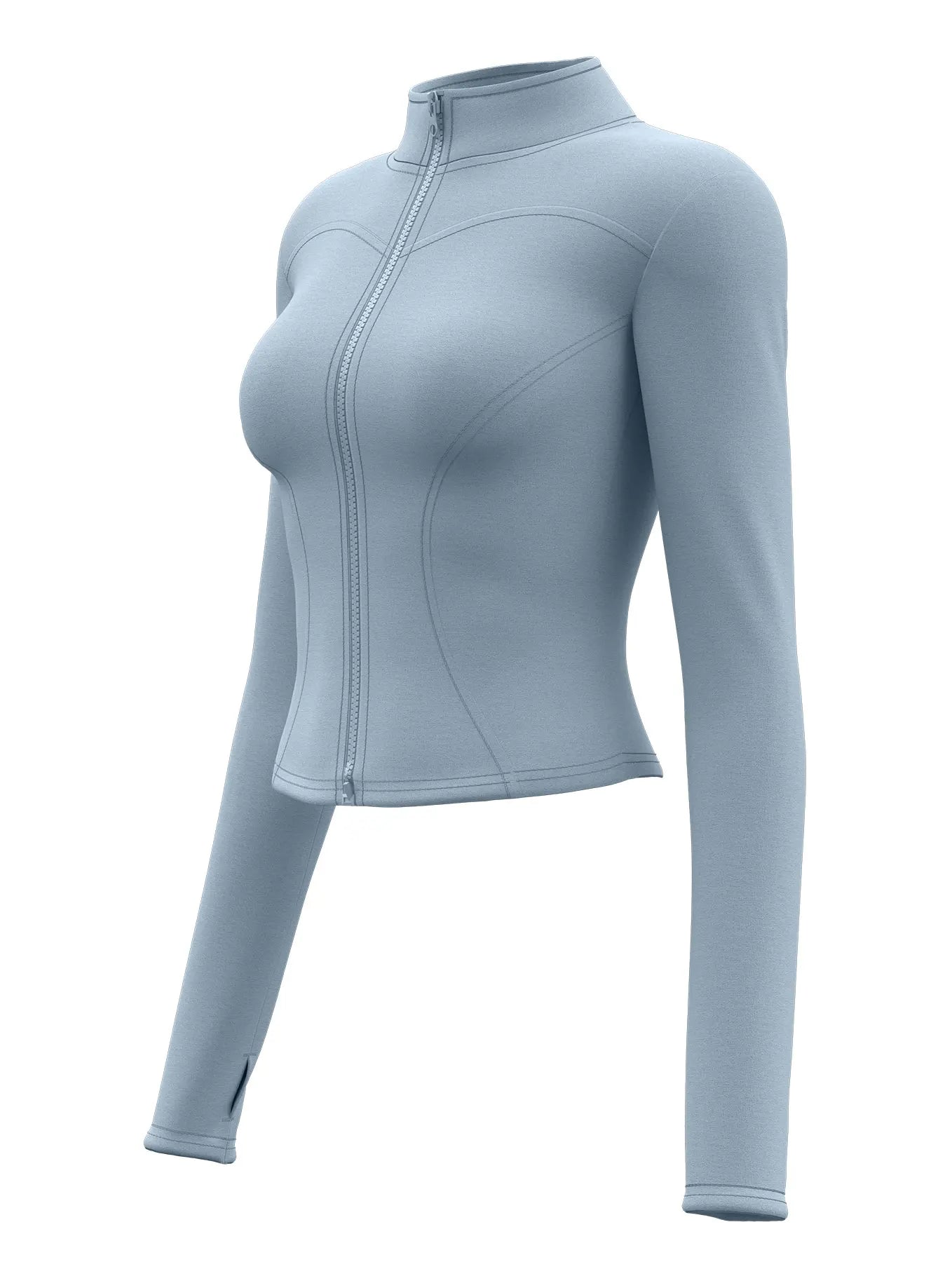 High Quality Waist Slimming Training Tops Women's Tight Stand Collar Full Zipper long Sleeves Fitness Running Yoga shirts - Tasawoq