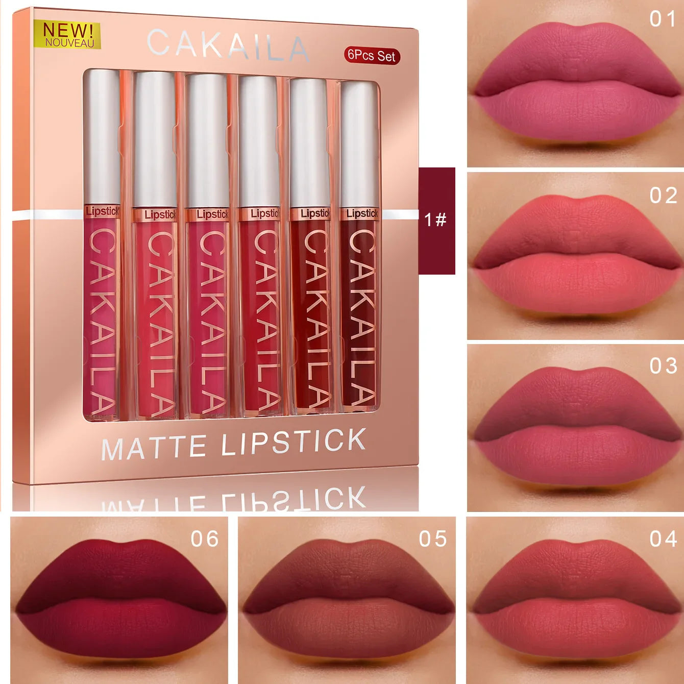 10/6 PCS Lipstick Set Matte Nude Liquid Lip Stain Makeup for women Non stick Cup Lip Gloss Waterproof Long lasting Cosmetics - Tasawoq