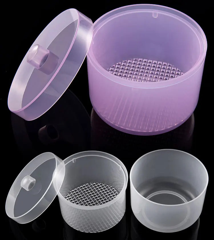 Nail Drill Bits Disinfection Box Double Layer Filtration Cleaning Box Manicure Storage Case Nail Brush Cleaning Container - Tasawoq