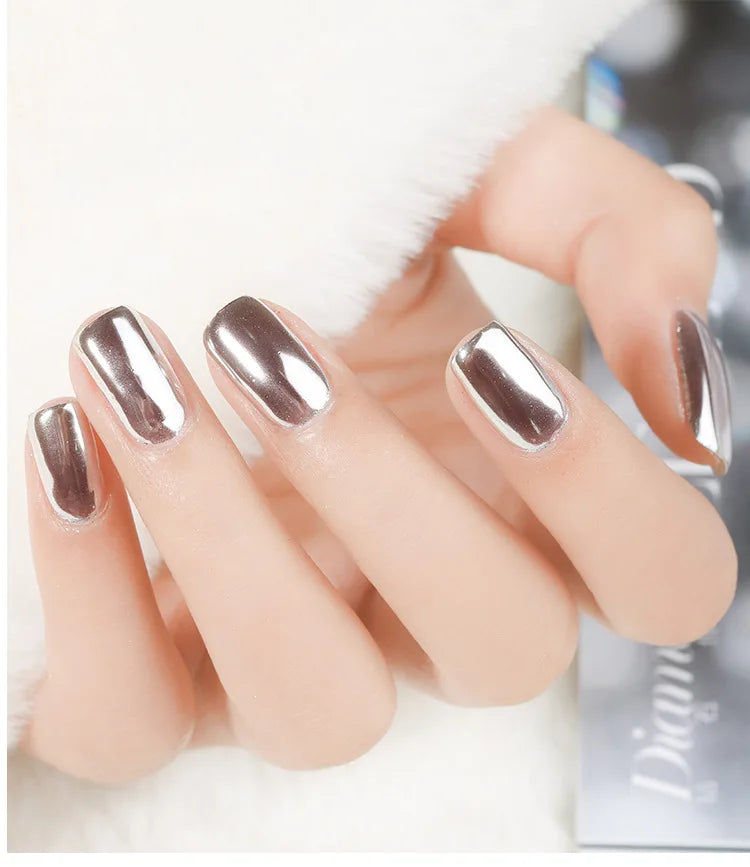 Nail Art Mirror Glitter Powder Rose Gold Silver Metallic Effect Nail Glitters For Nails UV Gel Polish Nails Chrome Pigment Decor - Tasawoq