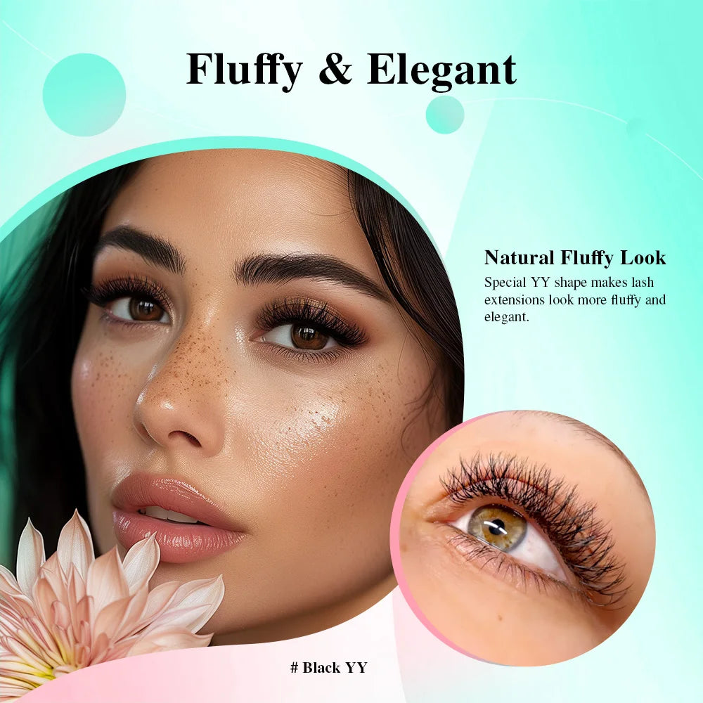 NAGARAKU YY Shape Double/Three Split Tips Triple Top Interlaced Root Eyelash Extensions Eyelashes - Tasawoq