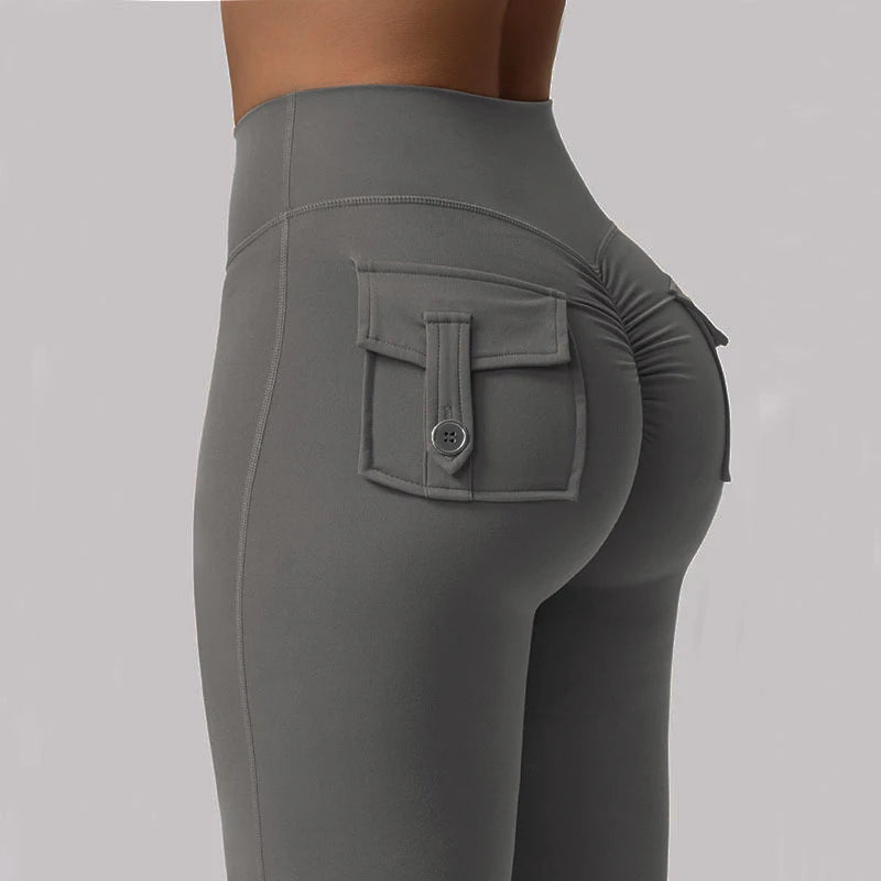 2024 Newest Women Wide Leg High Stretch Yoga Leggings Naked Feeling Compression Fitness Workwear with pockets Yoga Pant ﻿ - Tasawoq