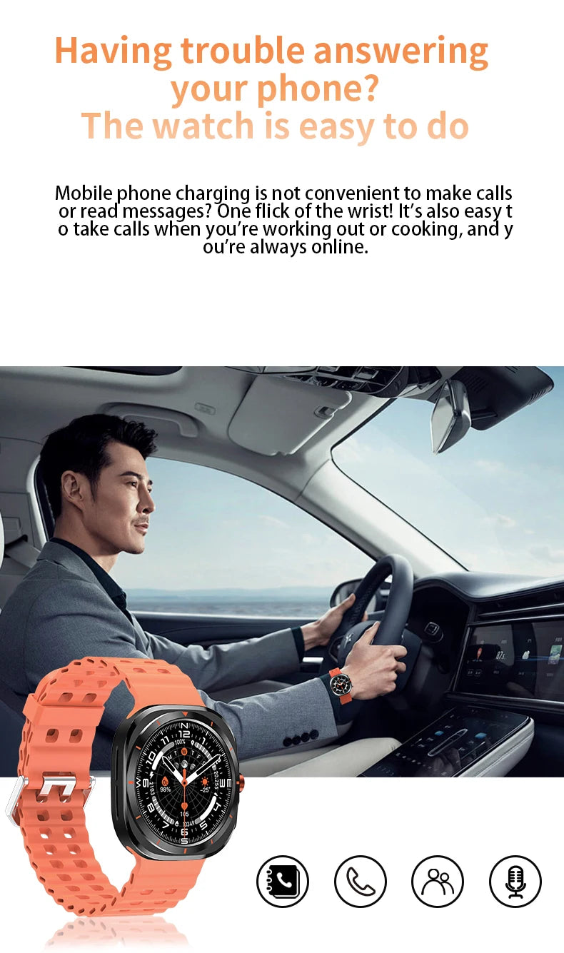 LAXASFIT Watch 7 Ultra Smartwatch Bluetooth Talk HD AMOLED Screen Fitness Tracker Health Monitoring Smartwatch for Android IOS - Tasawoq