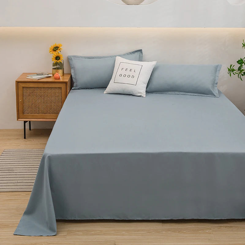 One Solid Color Simple Sheet Machine Washable Single Double Bed Linen Student Dormitory Sheet (pillowcase Not Included)