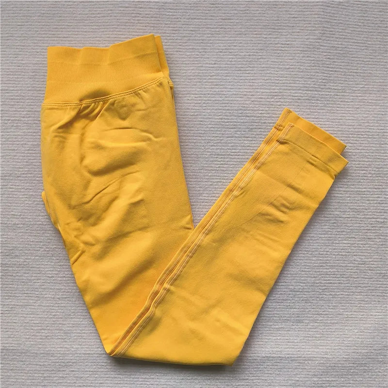 Seamless Sporty Leggings High Impact Yoga Leggings Fitness Pants Butt Lifting Tights Tummy Control Squat Proof Workout Tights - Tasawoq