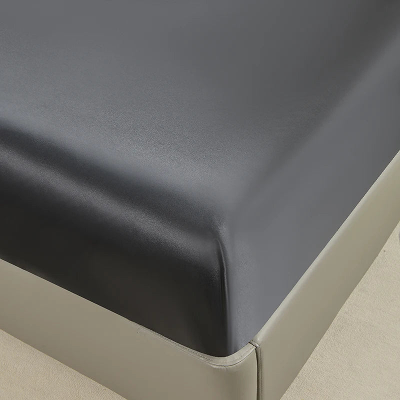 1Pc Waterproof Fitted Bed Sheet With Elastic Band Black Golden White Anti-slip Adjustable Mattress Cover (Pillowcase Need Order) - Tasawoq