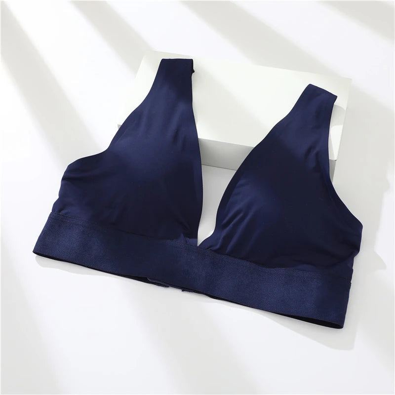 FINETOO Deep V Women Bras Push Up Padded Tops Female Sexy Wireless Underwear Ladies Plus Size Bralette Girls Intimates Lingerie - Tasawoq