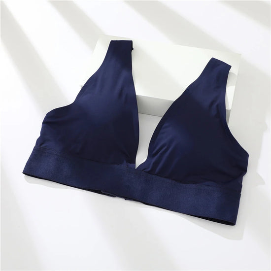 FINETOO Deep V Women Bras Push Up Padded Tops Female Sexy Wireless Underwear Ladies Plus Size Bralette Girls Intimates Lingerie - Tasawoq