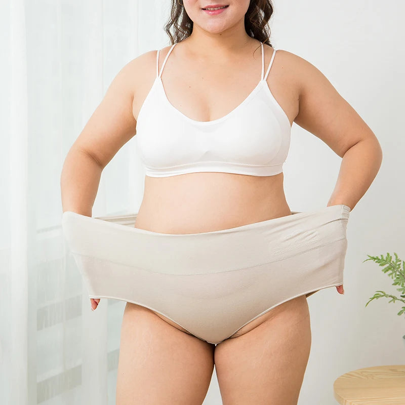 4PCS High Waist Cotton Panties Women Body Shaper Underwear Plus Size M-5XL Fashion Girls Briefs Seamless Sexy Female Lingerie - Tasawoq