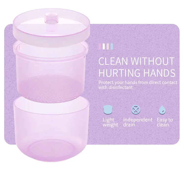 Nail Drill Bits Disinfection Box Double Layer Filtration Cleaning Box Manicure Storage Case Nail Brush Cleaning Container - Tasawoq
