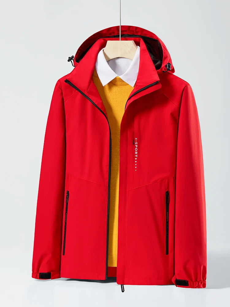 Spring Autumn Casual Jacket Men/Women Outdoor Waterproof and Windproof Hooded Windbreaker Coats - Tasawoq