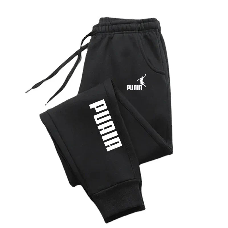 PUAIA Print Men's Pants Autumn/Winter New Sport Jogging Trousers Fitness Loose Fit Clothing Solid Color Outfit Streetwear Pants - Tasawoq