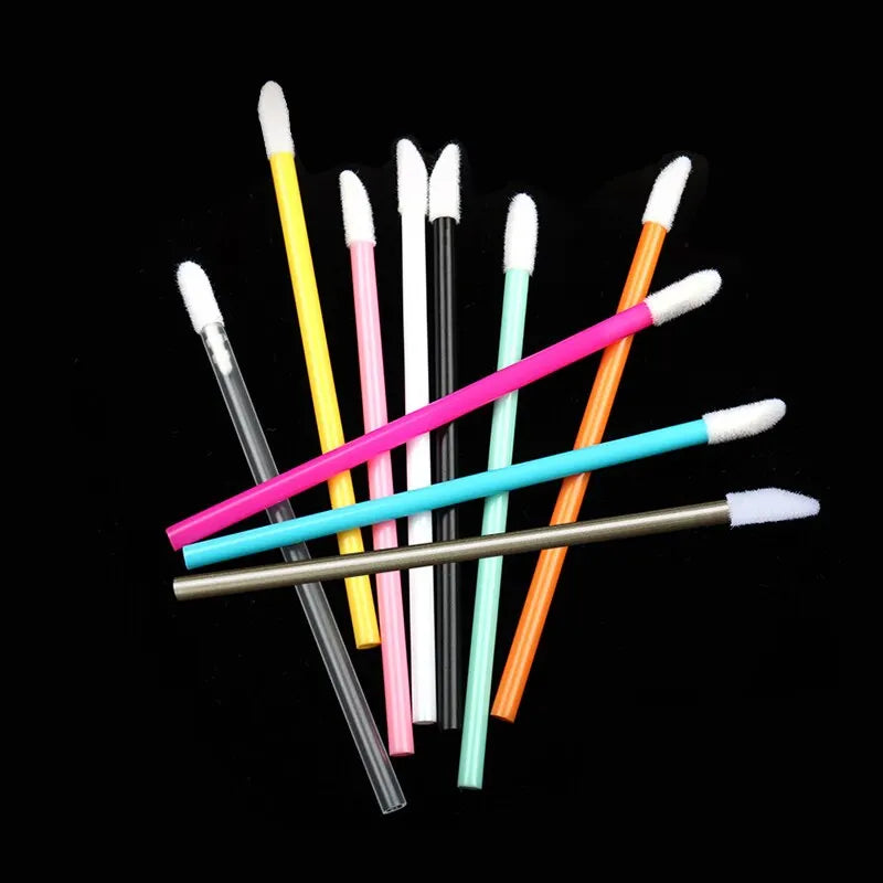 50 Pcs Disposable Lip Brush Makeup Tools Hollow Lip Wands Nylon Lip Gloss Stick Applicator Lipstick Wands Set Cosmetic Tools - Tasawoq