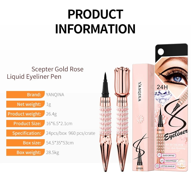 Liquid Eyeliner Pen Waterproof Black Long-Lasting Eye Liner Pencil Thick Quick-Dry Cosmetics Makeup Tool - Tasawoq