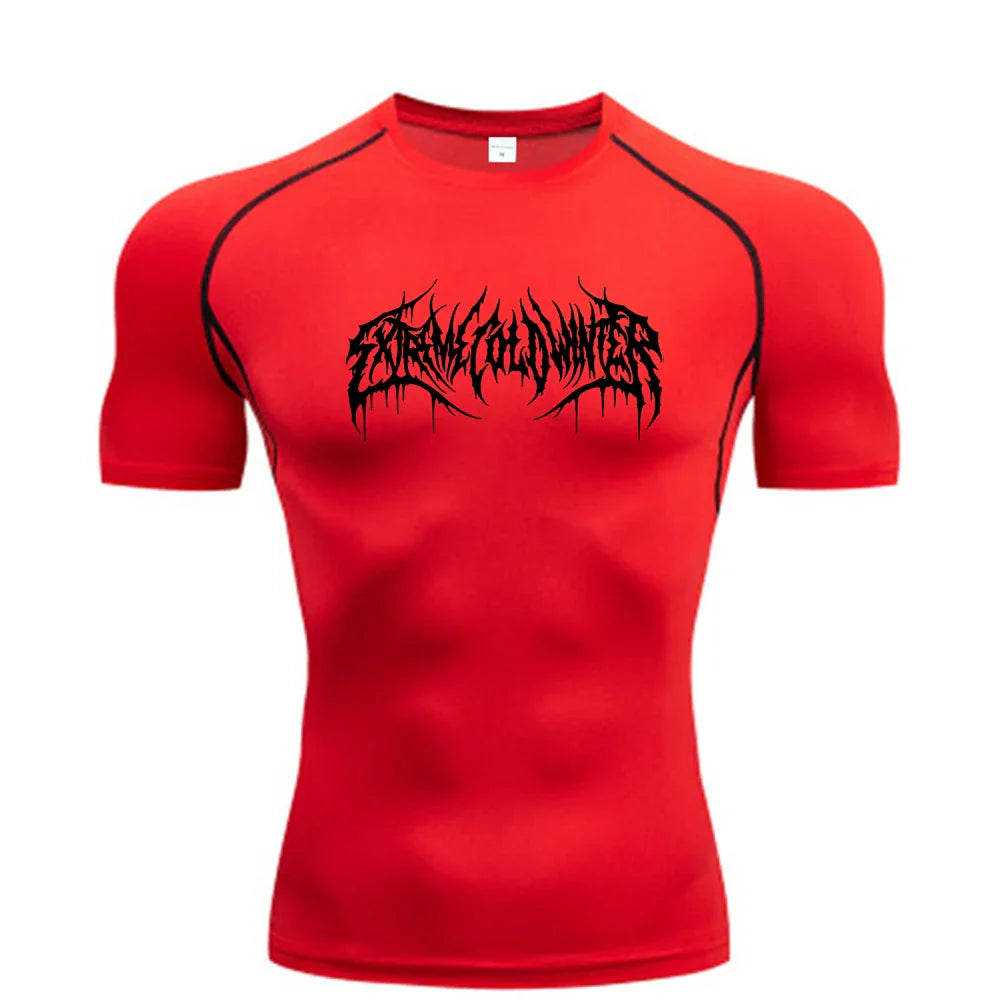 Summer Compression Sweatshirt Short Sleeve Men's Fitness T-Shirt Running Quick-Dry Top Gym Workout Bodybuilding T-Shirt S-3XL - Tasawoq