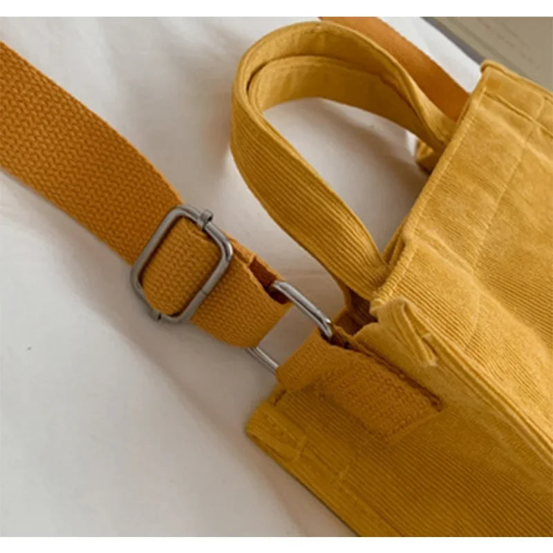 Women Handbag Simple Corduroy Portable Large Capacity HandBag Ins Fashion Trend Small Square Handbag Single Shoulder Bags - Tasawoq