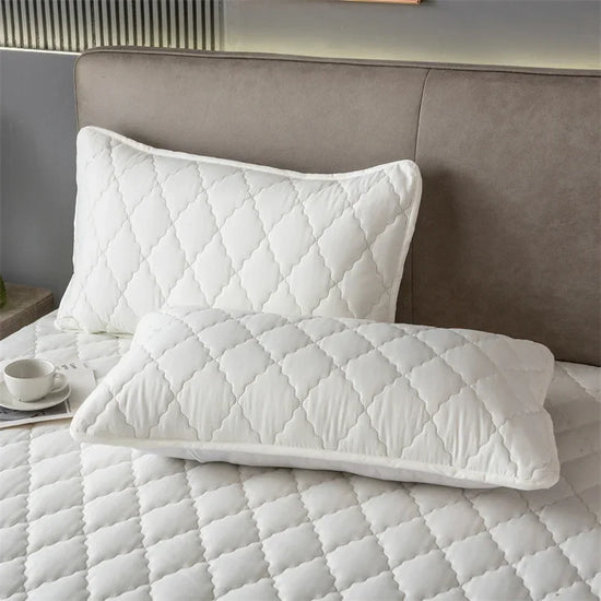2 Pieces Waterproof Pillowcase Anti Stain Machine Washable Pillow Cover Bedroom Decoration Suitable For With Children And Pets - Tasawoq