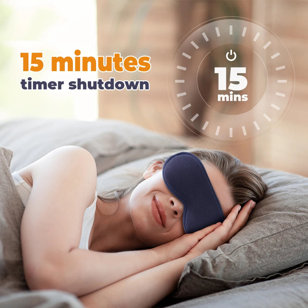 Hot Compress and Massage Eye Mask Electric Heated Eye Massager for Relieve Eye Strain Dark Circles Sleeping Mask Eyeshades - Tasawoq