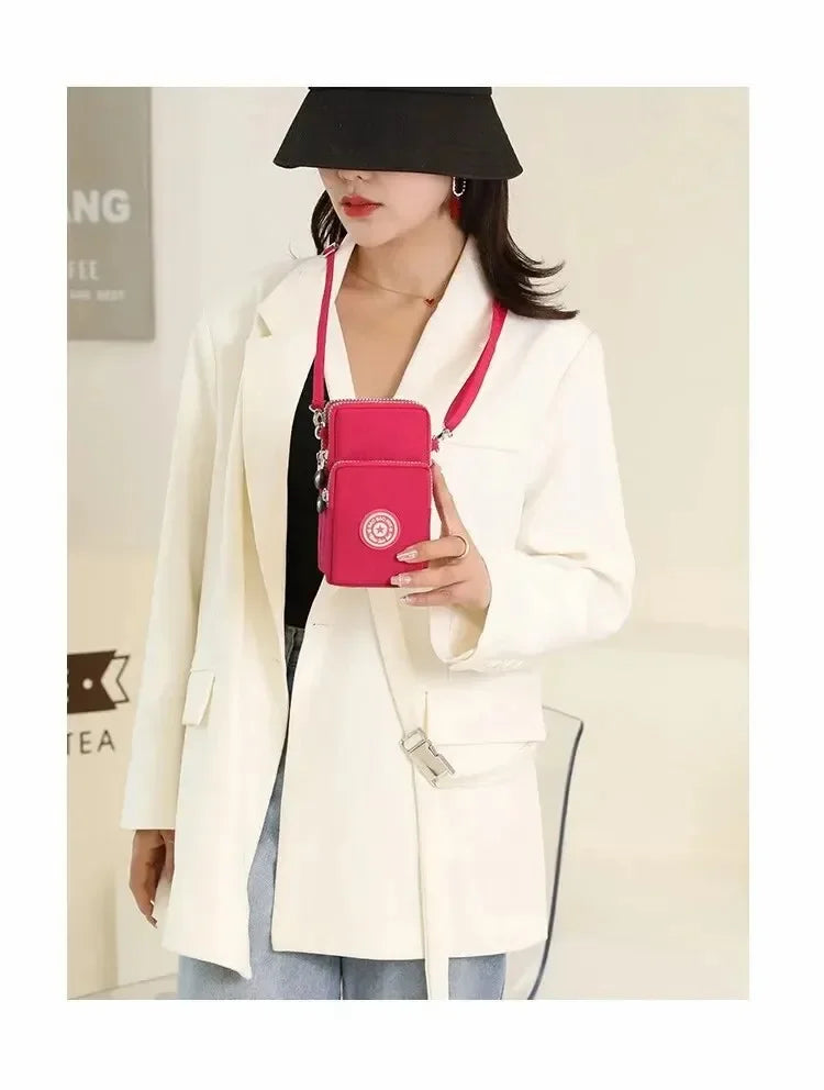 Portable Shoulder Bags Nylon Waterproof Women Mobile Phone Bags Mini Female Messenger Purse Lady Wallet Female CrossBody Bag - Tasawoq