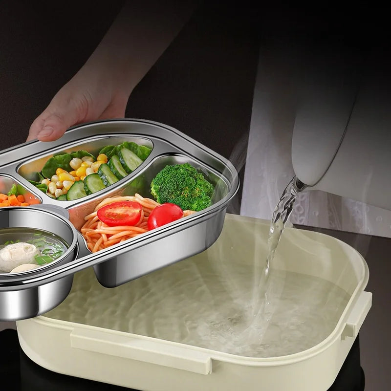 304 Stainless Steel Insulated Lunch Box Office Workers Sealed Portable Lunch Box with Bag Students Kids Commercial Bento Box Set