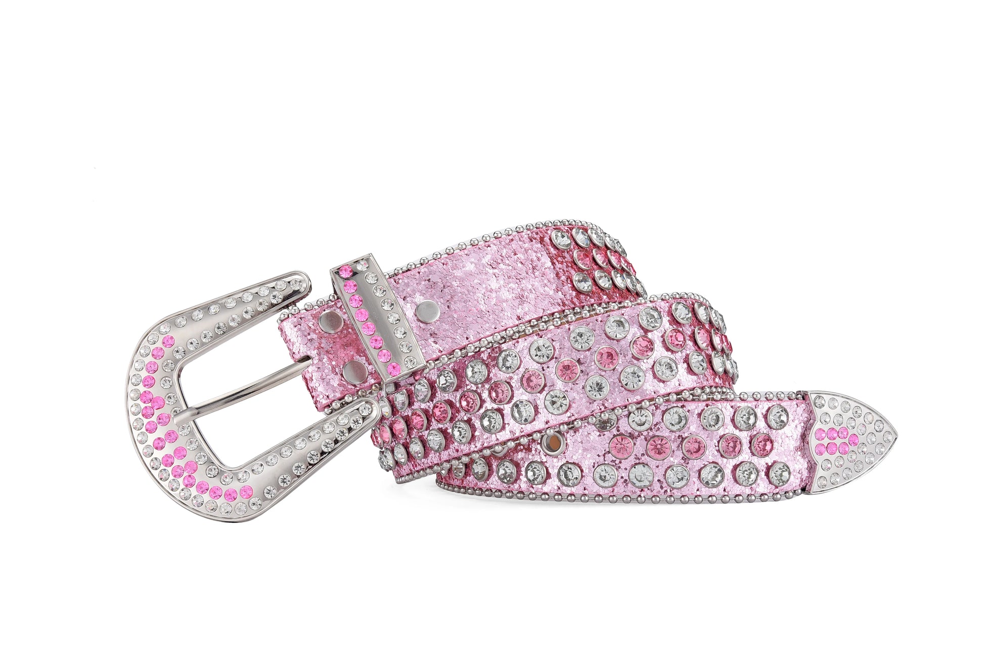 Men's Jeans Rhinestone Large Size Belt Women's Belt Western Denim Shiny Rivet Design Leather HipHop Punk Rock Y2K Style Belt - Tasawoq