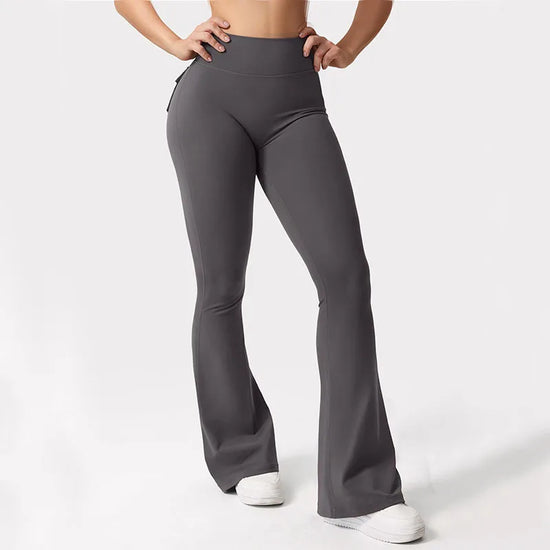2024 Newest Women Wide Leg High Stretch Yoga Leggings Naked Feeling Compression Fitness Workwear with pockets Yoga Pant ﻿ - Tasawoq