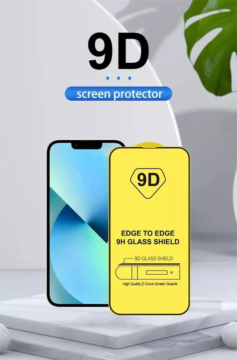 1-5PCS 9D Screen Protector Tempered Glass for IPhone 15 14 13 16 12 11 Pro Max Protective Glass for IPhone X XR XS Max 7 14 Plus