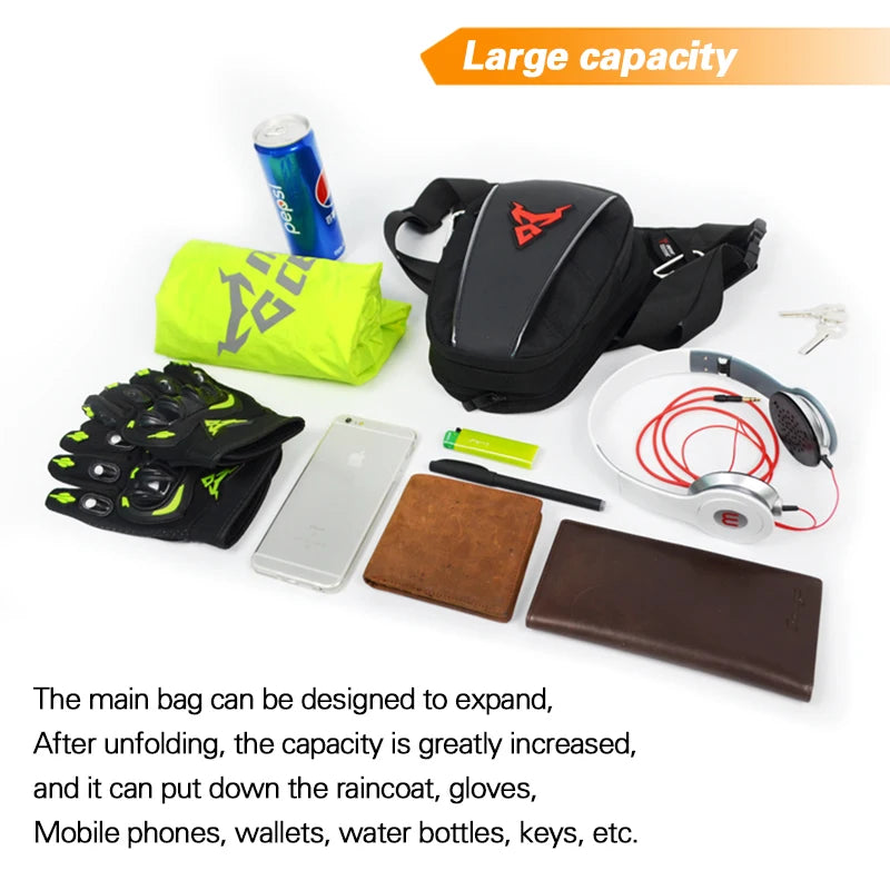 Motorcycle Leg Bag Waterproof Thigh Belt Hip Hum Messenger Waist Bag Travel Tour Riding Fanny Pack Men Women Tactical Travel Bag - Tasawoq