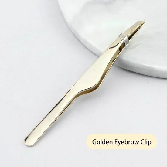 Hair Removal Tweezers Stainless Steel Eyebrow Tweezers Slant Tip Point Tip Flat Tip Rose Gold Silver Black Cosmetic Makeup Tools - Tasawoq
