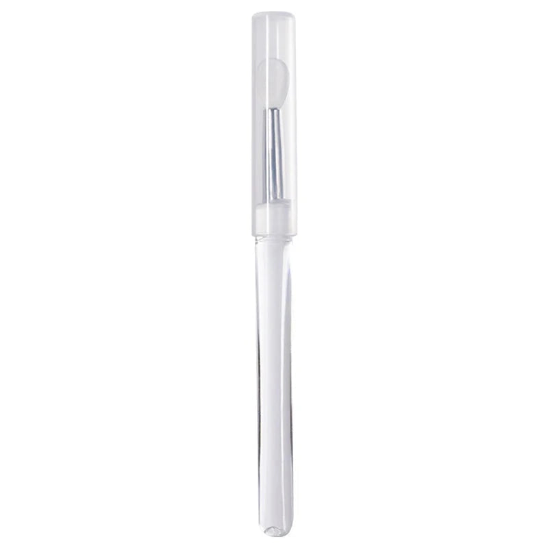 1/3/5pcs Flat Silicone Applicator Sticks Reusable Lip Brush With Cover For Dust Prevention Silicone Nail Powder Applying Tools