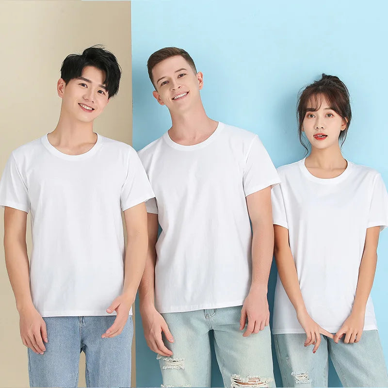 2025 Brand New 100% Cotton Mens T-shirt Pure Color Men T Shirts Round Collar Short-Sleeve Man T-shirt Top Tees For Male Clothes