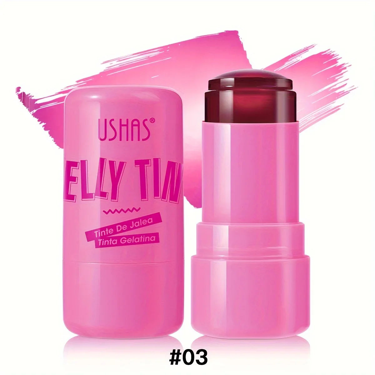 4 Colors Jelly Blush Stick Lip Balm Eyeshadow 3-in-1 Multi-Use Matte Blush Moisturize Brighten Lip Gloss - Tasawoq