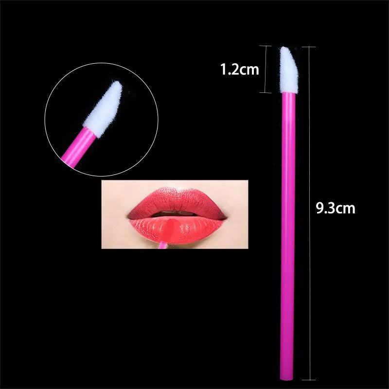 50 Pcs Disposable Lip Brush Makeup Tools Hollow Lip Wands Nylon Lip Gloss Stick Applicator Lipstick Wands Set Cosmetic Tools - Tasawoq