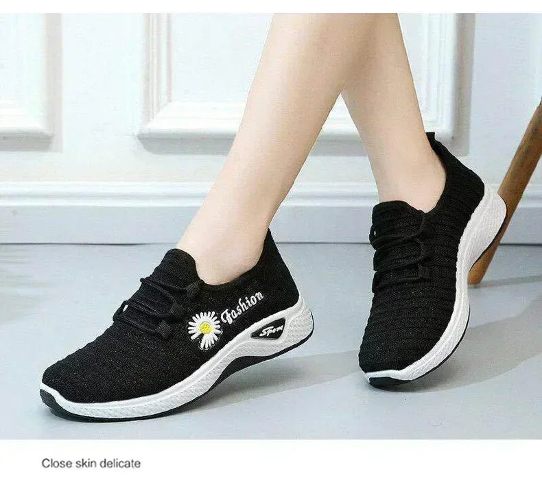 women's light running shoes Adult sneakers,net shoes, comfortable soft soled sneakers, women's breathable casual single shoes - Tasawoq