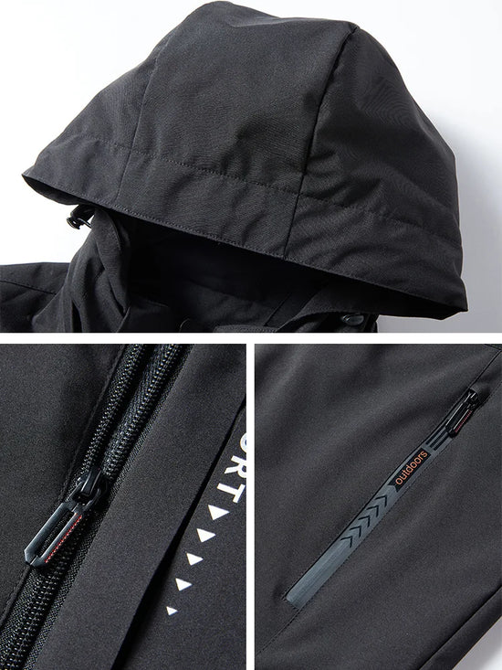 Spring Autumn Casual Jacket Men/Women Outdoor Waterproof and Windproof Hooded Windbreaker Coats - Tasawoq