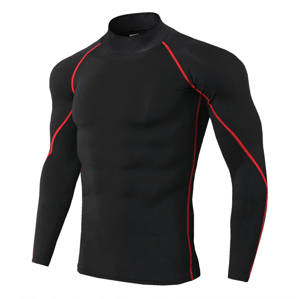 Men Sport T-shirt Quick Dry Bodybuilding Running Shirt Long Sleeve Compression Top Gym T Shirt Men Fitness Tight Rashgard - Tasawoq