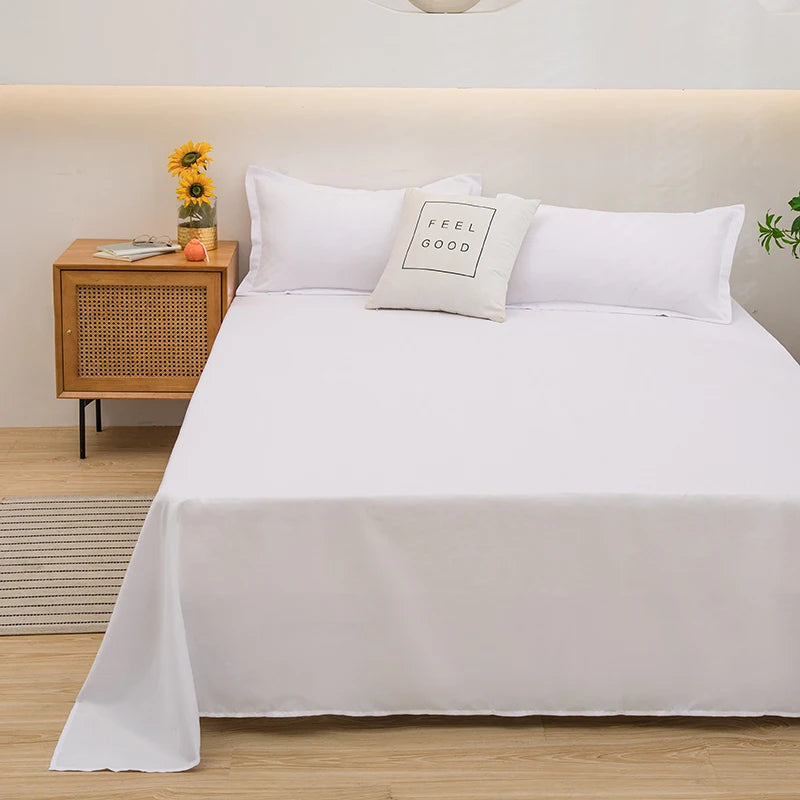 One Solid Color Simple Sheet Machine Washable Single Double Bed Linen Student Dormitory Sheet (pillowcase Not Included)