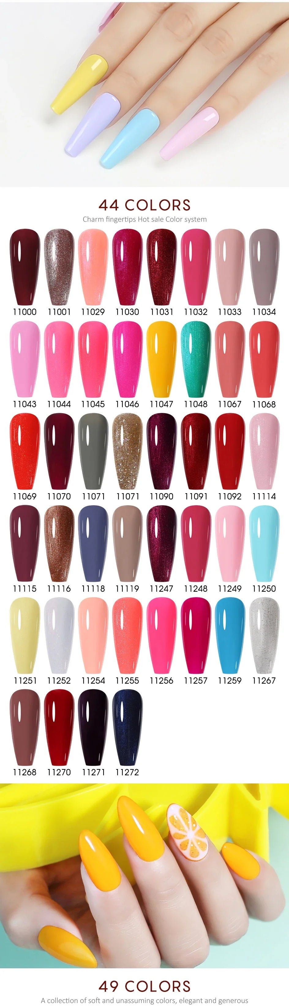 NAILCO 15ml Fresh Series Gel Nail Polish Design UV&LED Nail Gel Spring Summer Color Vernis Nail Art Glitter All For Manicure Set - Tasawoq