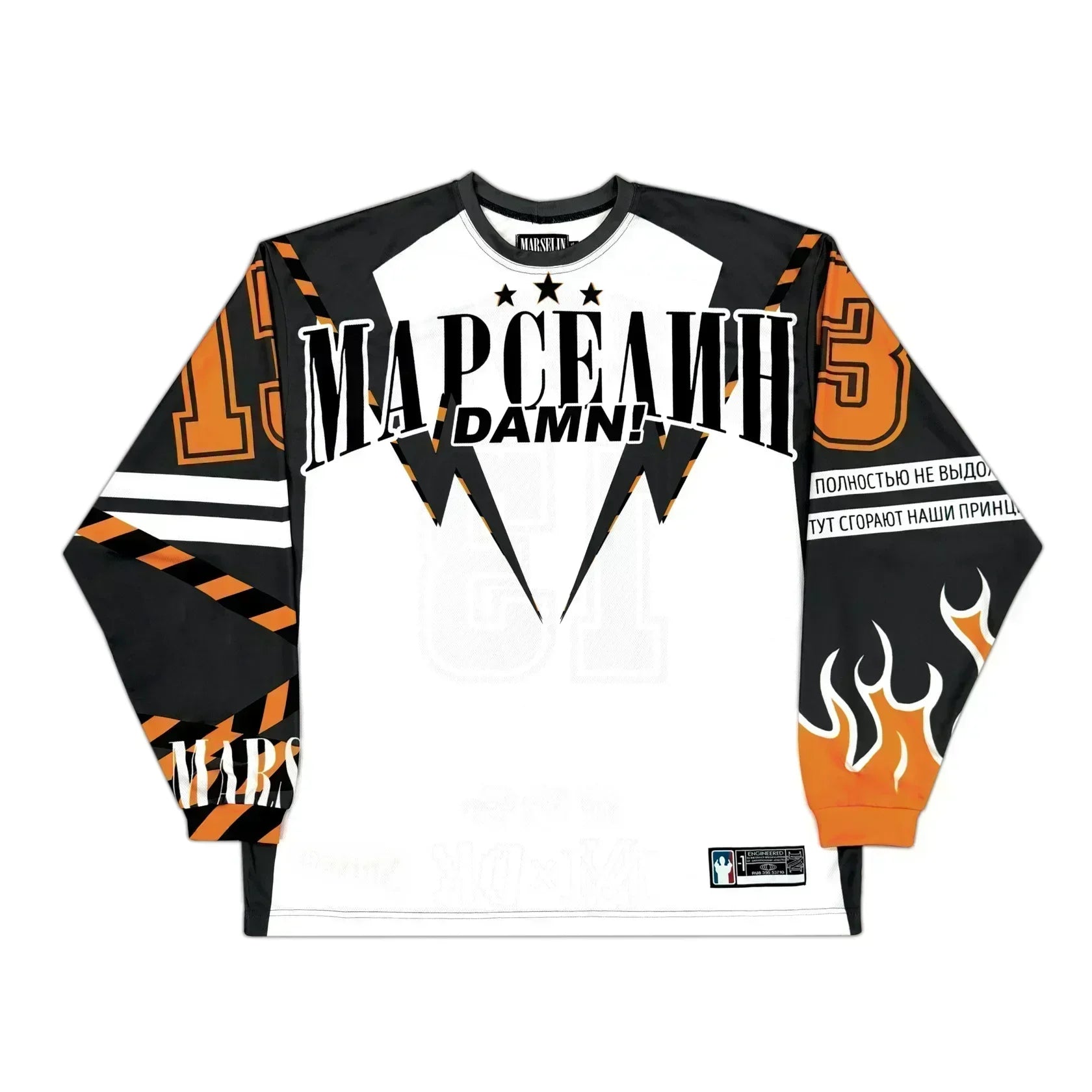 Y2k марселин Jersey Long Sleeves T-shirt Harajuku Vintage Streetwear Casual Baseball Jersey Casual Top Oversized Women Clothing - Tasawoq