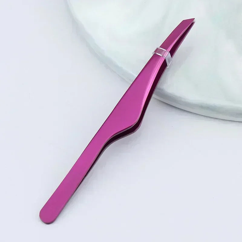 Hair Removal Tweezers Stainless Steel Eyebrow Tweezers Slant Tip Point Tip Flat Tip Rose Gold Silver Black Cosmetic Makeup Tools - Tasawoq