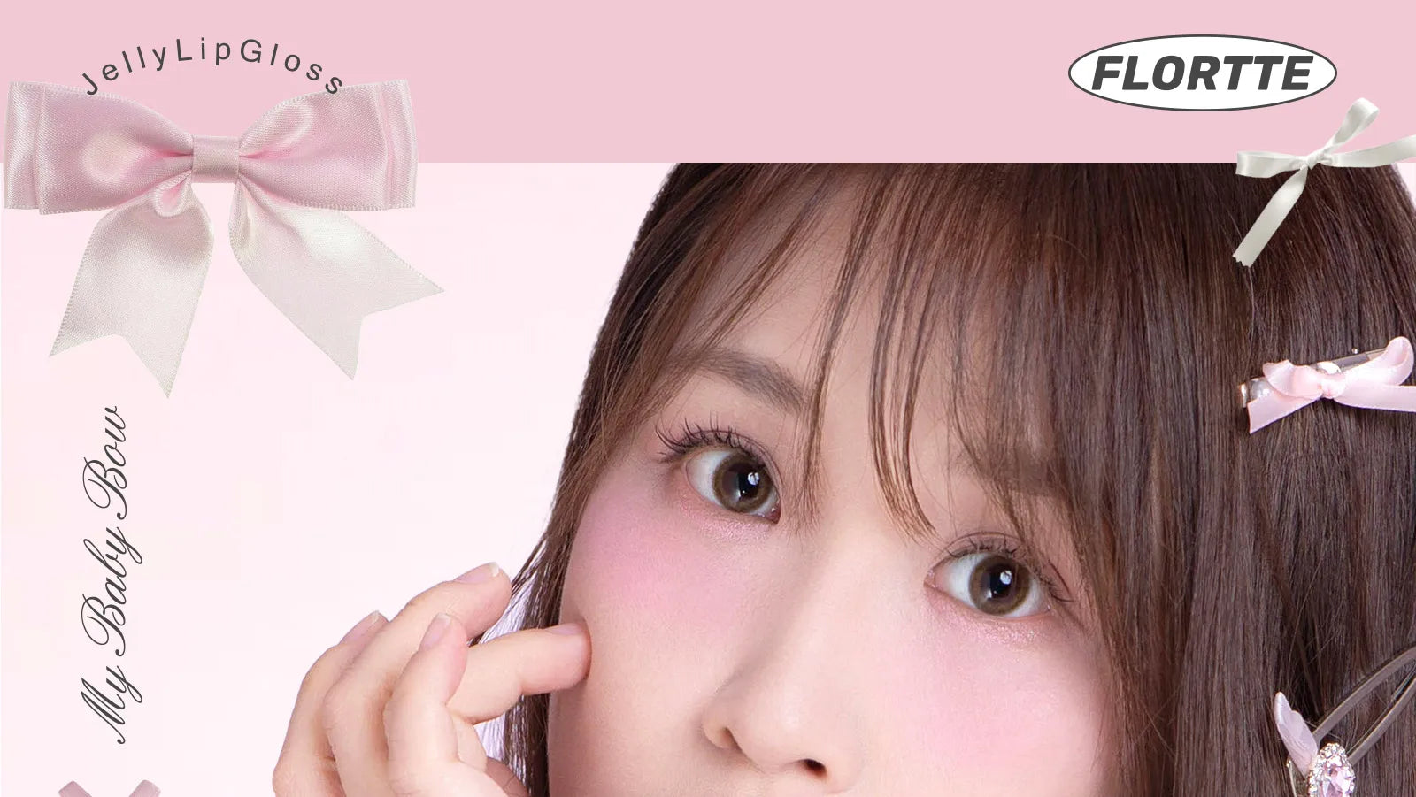 FLORTTE & My Baby Bow 10-color jell ylip gloss palette lipstick lip glaze - Tasawoq