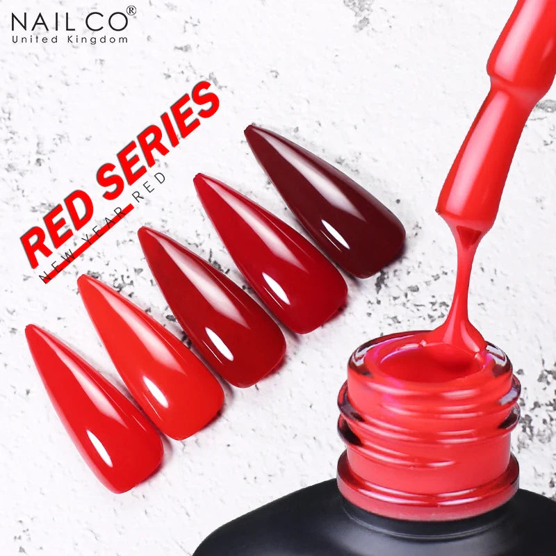 NAILCO Red Colors Series 15ML Nail Gel Polish Nail Supplies Semi Permanent For Nail Art Manicure Soak Off LED UV Hybrid Varnish - Tasawoq