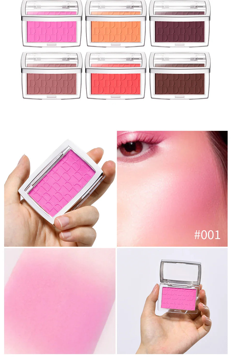 Blush Matte Natural Cheek Tint Brighten Face Waterproof Face Contouring Cosmetics Blush Powder Soft Female Makeup For Cheeks - Tasawoq