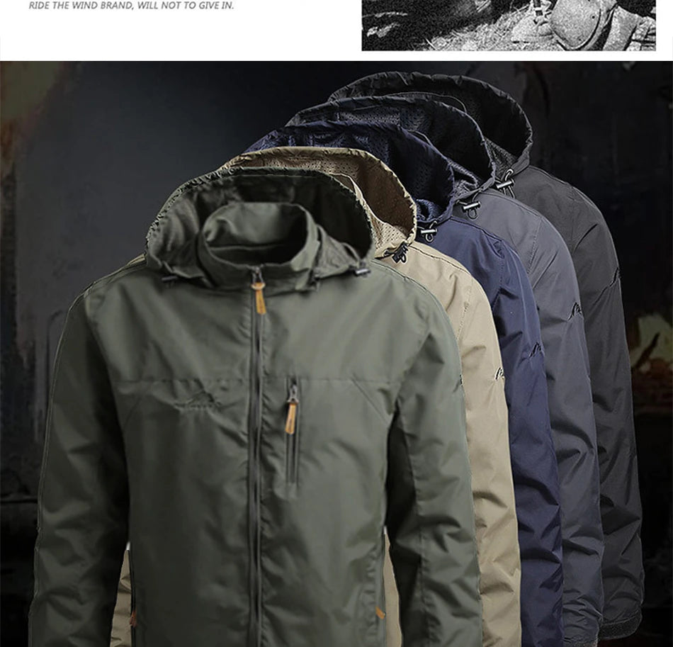 2024 Winter Jacket Fashion Coat Hoodies Camping Hiking Jacket Men's Casual Waterproof Jacket Windbreaker Men Outerwear Clothes - Tasawoq
